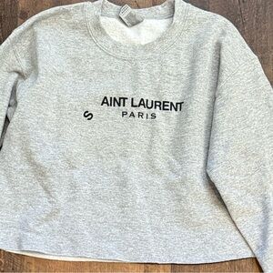 Crop Women's Gray Crew Neck Sweatshirt